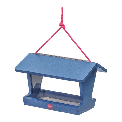 Hopper Bird Feeder Color Pop Collection in Blue Recycled Plastic