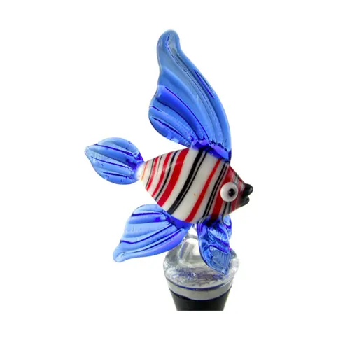 Glass Bottle Stopper Striped Fish
