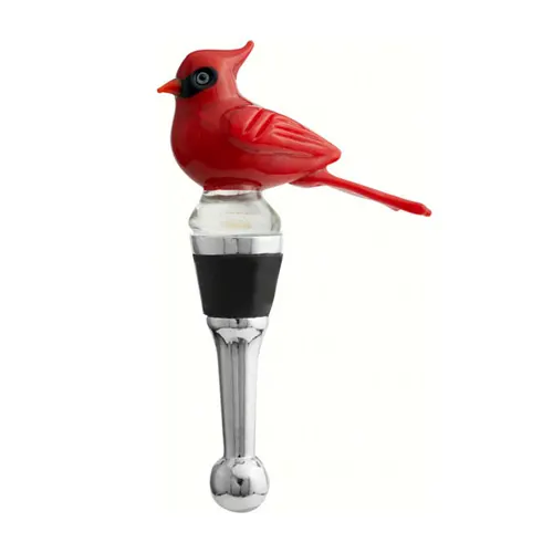 Glass Cardinal Bottle Stopper