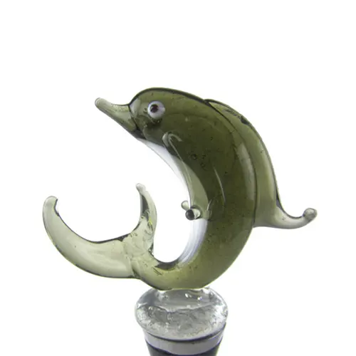 Glass Dolphin Bottle Stopper